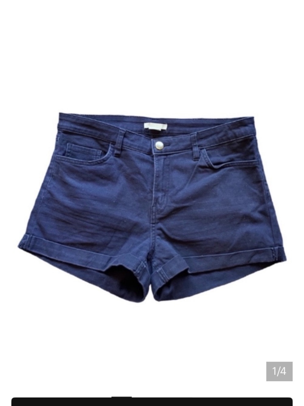 H&M Navy High-Rise Denim Shorts